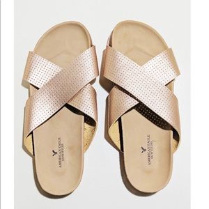 AEO Rose Gold Slides / Sandals